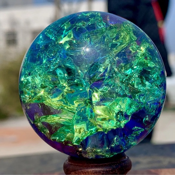 Titanium Rainbow Quartz Sphere | SIZE 1.92 inches| 0.36 lbs - Picture 1 of 8